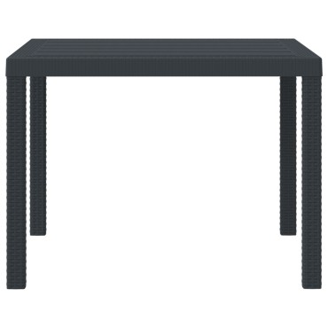 vidaXL Τραπέζι Κήπου Ανθρακί 100x100x73cm Πολυκαρμπονικό 1 τεμ.