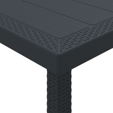 vidaXL Τραπέζι Κήπου Ανθρακί 100x100x73cm Πολυκαρμπονικό 1 τεμ.