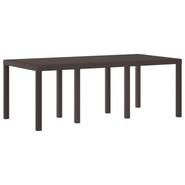 vidaXL Τραπέζι Κήπου Καφέ 200x100x73cm Πολυ Ράτταν 1 τεμ.
