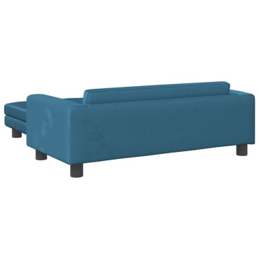 vidaXL Καναπές Παιδικός με Υποπόδιο Μπλε 100x50x30cm Βελούδινος 1 τεμ.