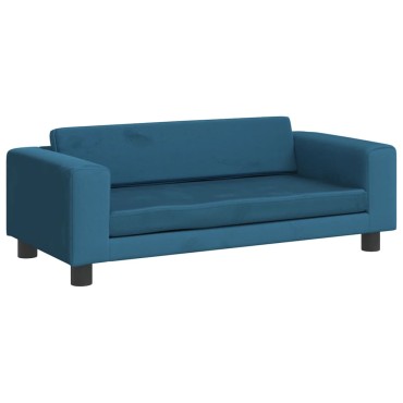 vidaXL Καναπές Παιδικός με Υποπόδιο Μπλε 100x50x30cm Βελούδινος 1 τεμ.