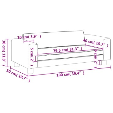 vidaXL Καναπές Παιδικός με Υποπόδιο Μπλε 100x50x30cm Βελούδινος 1 τεμ.