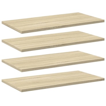 vidaXL Ράφια Βιβλιοθήκης 4 τεμ. Sonoma Δρυς 60x30x1,5cm Μοριοσανίδα