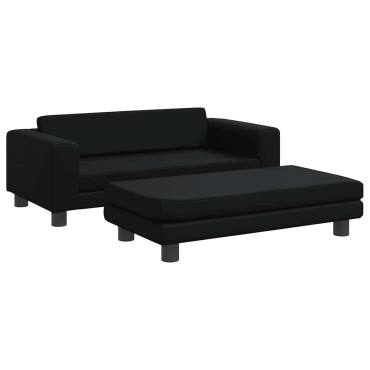 vidaXL Κρεβάτι Σκύλου με Προέκταση Μαύρο 100x50x30 εκ. Συνθετικό Δέρμα
