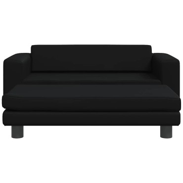 vidaXL Κρεβάτι Σκύλου με Προέκταση Μαύρο 100x50x30 εκ. Συνθετικό Δέρμα