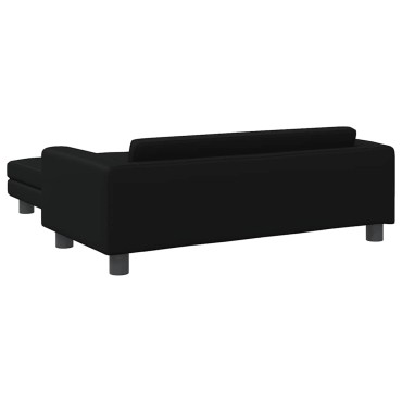 vidaXL Κρεβάτι Σκύλου με Προέκταση Μαύρο 100x50x30 εκ. Συνθετικό Δέρμα