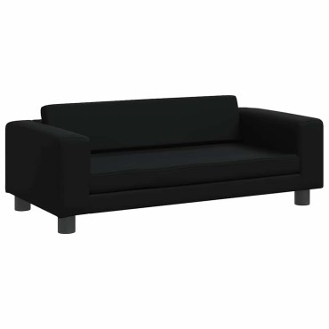 vidaXL Κρεβάτι Σκύλου με Προέκταση Μαύρο 100x50x30 εκ. Συνθετικό Δέρμα