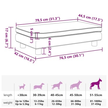 vidaXL Κρεβάτι Σκύλου με Προέκταση Μαύρο 100x50x30 εκ. Συνθετικό Δέρμα