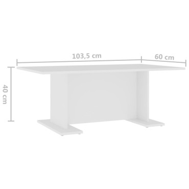 vidaXL Τραπεζάκι Σαλονιού Λευκό 103,5x60x40cm από Επεξ. Ξύλο 1 τεμ.
