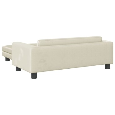 vidaXL Καναπές Παιδικός με Υποπόδιο Κρεμ 100x50x30cm Βελούδινος 1 τεμ.