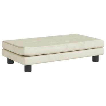 vidaXL Καναπές Παιδικός με Υποπόδιο Κρεμ 100x50x30cm Βελούδινος 1 τεμ.