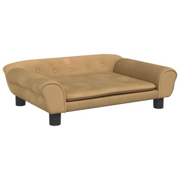 vidaXL Καναπές Παιδικός Καφέ 70x45x26cm από Βελούδο 1 τεμ.