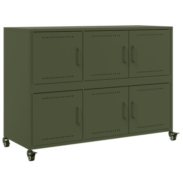 vidaXL Ντουλάπι Πράσινο Λαδί 100,5x39x72cm από Ατσάλι 1 τεμ.