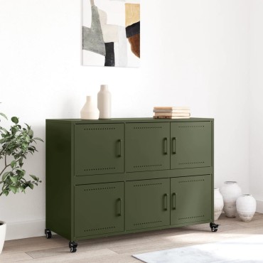 vidaXL Ντουλάπι Πράσινο Λαδί 100,5x39x72cm από Ατσάλι 1 τεμ.
