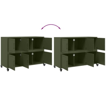 vidaXL Ντουλάπι Πράσινο Λαδί 100,5x39x72cm από Ατσάλι 1 τεμ.
