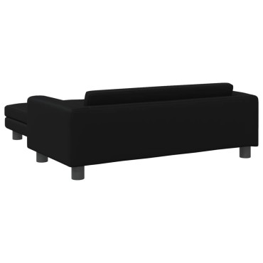 vidaXL Καναπές Παιδικός με Υποπόδιο Μαύρος 100x50x30cm Συνθ. Δέρμα 1 τεμ.