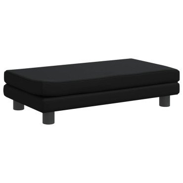 vidaXL Καναπές Παιδικός με Υποπόδιο Μαύρος 100x50x30cm Συνθ. Δέρμα 1 τεμ.