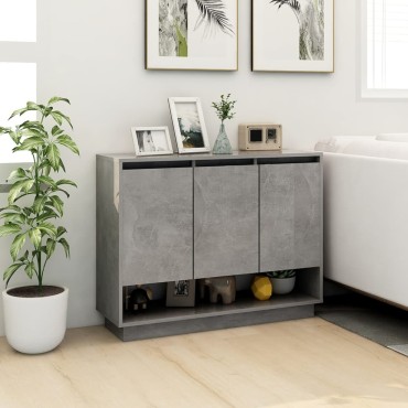 vidaXL Μπουφές Γκρι Σκυροδέματος 97x31x75cm από Μοριοσανίδα 1 τεμ.