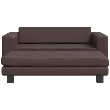 vidaXL Κρεβάτι Σκύλου με Προέκταση Καφέ 100x50x30 εκ. Συνθετικό Δέρμα
