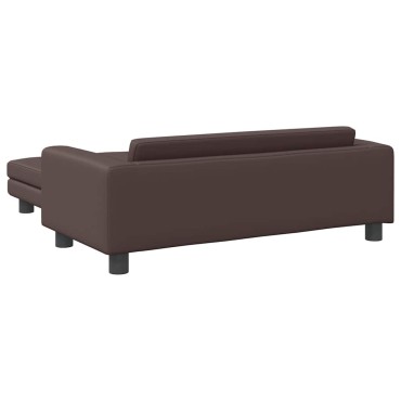 vidaXL Κρεβάτι Σκύλου με Προέκταση Καφέ 100x50x30 εκ. Συνθετικό Δέρμα