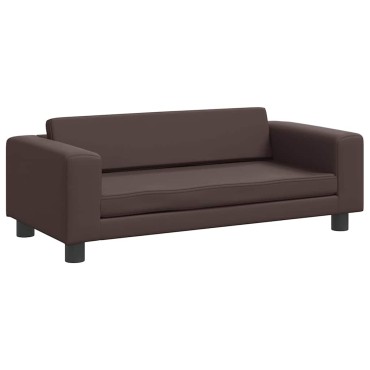 vidaXL Κρεβάτι Σκύλου με Προέκταση Καφέ 100x50x30 εκ. Συνθετικό Δέρμα