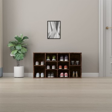 vidaXL Παπουτσοθήκη Καπνιστή Δρυς 103x30x54,5cm Επεξεργασμένο Ξύλο