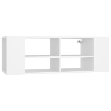 vidaXL Έπιπλο Τηλεόρασης Κρεμαστό Λευκό 102x35x35cm από Επεξ. Ξύλο