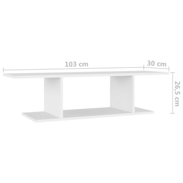 vidaXL Έπιπλο Τηλεόρασης Κρεμαστό Λευκό 103x30x26,5cm