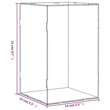 vidaXL Κουτί Βιτρίνα Διάφανο 14 x 14 x 22 εκ. Ακρυλικό