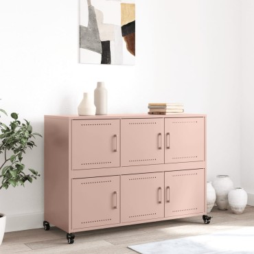 vidaXL Ντουλάπι Ροζ 100,5x39x72cm από Χάλυβα 1 τεμ.
