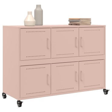 vidaXL Ντουλάπι Ροζ 100,5x39x72cm από Χάλυβα 1 τεμ.