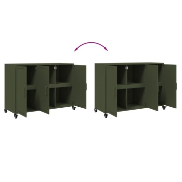 vidaXL Ντουλάπι Πράσινο Λαδί 100,5x39x72cm από Ατσάλι 1 τεμ.