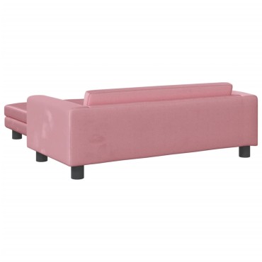 vidaXL Καναπές Παιδικός με Υποπόδιο Ροζ 100x50x30cm Βελούδινος 1 τεμ.