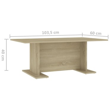 vidaXL Τραπεζάκι Σαλονιού Sonoma Δρυς 103,5x60x40cm Μοριοσανίδα 1 τεμ.