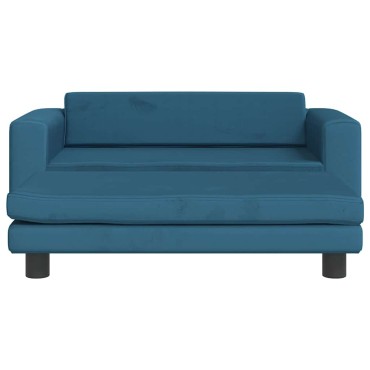 vidaXL Κρεβάτι Σκύλου με Προέκταση Μπλε 100 x 50 x 30 εκ. Βελούδινο