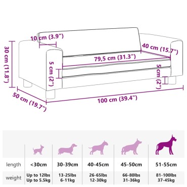 vidaXL Κρεβάτι Σκύλου με Προέκταση Μπλε 100 x 50 x 30 εκ. Βελούδινο