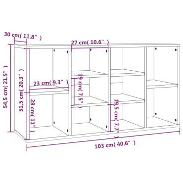 vidaXL Παπουτσοθήκη Γκρι Sonoma 103x30x54,5cm από Επεξεργασμένο Ξύλο