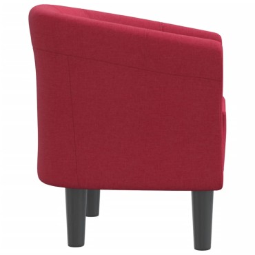 vidaXL Πολυθρόνα Μπάρελ Μπορντό Υφασμάτινη 46,5x45cm 1 τεμ.