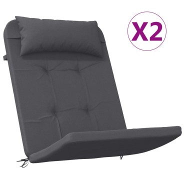 vidaXL Μαξιλάρια Καρέκλας Adirondack 2 τεμ. Ανθρακί από Ύφασμα Oxford 126x58x4,5cm