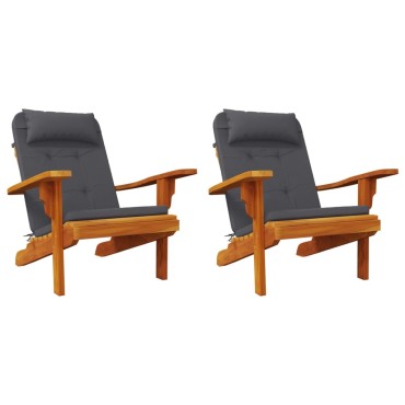 vidaXL Μαξιλάρια Καρέκλας Adirondack 2 τεμ. Ανθρακί από Ύφασμα Oxford 126x58x4,5cm