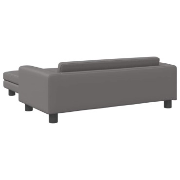 vidaXL Κρεβάτι Σκύλου με Προέκταση Γκρι 100x50x30 εκ. Συνθετικό Δέρμα