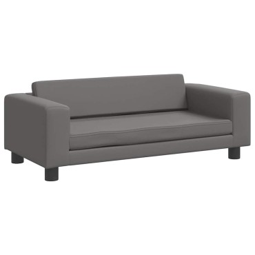 vidaXL Κρεβάτι Σκύλου με Προέκταση Γκρι 100x50x30 εκ. Συνθετικό Δέρμα