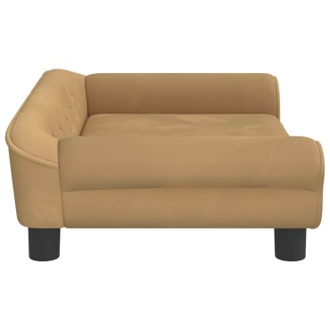 vidaXL Κρεβάτι Σκύλου Καφέ 70 x 48 x 22 εκ. Βελούδινο