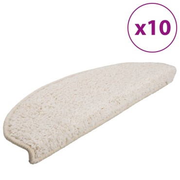 vidaXL Πατάκια Σκάλας 10 τεμ. Λευκά 65 x 21 x 4 εκ.