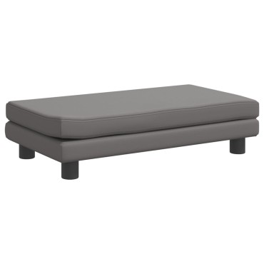 vidaXL Καναπές Παιδικός με Υποπόδιο Γκρι 100x50x30cm Συνθ. Δέρμα 1 τεμ.