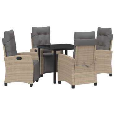 vidaXL 5 Piece Set κηλίδας Μπεζ Πολυ ρατάν