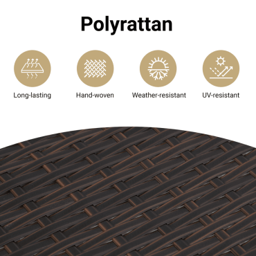 vidaXL Σκαμπό Κήπου με Μαξιλάρι Καφέ 55x55x37cm από Συνθετικό Ρατάν 1 τεμ.