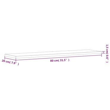 vidaXL Ράφια Τοίχου 4 τεμ. Γκρι Sonoma 80x20x1,5cm Επεξεργ. Ξύλο