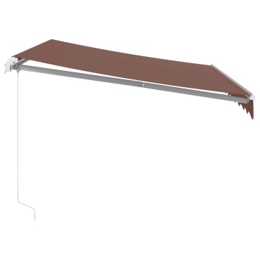 vidaXL Τέντα Πτυσσόμενη Χειροκίνητη με LED Καφέ 300x250 εκ.