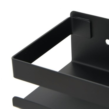 vidaXL Ράφι Μπάνιου Μαύρο Ματ 30x10x6cm Βουρτσ. Ανοξείδ. Ατσάλι 304